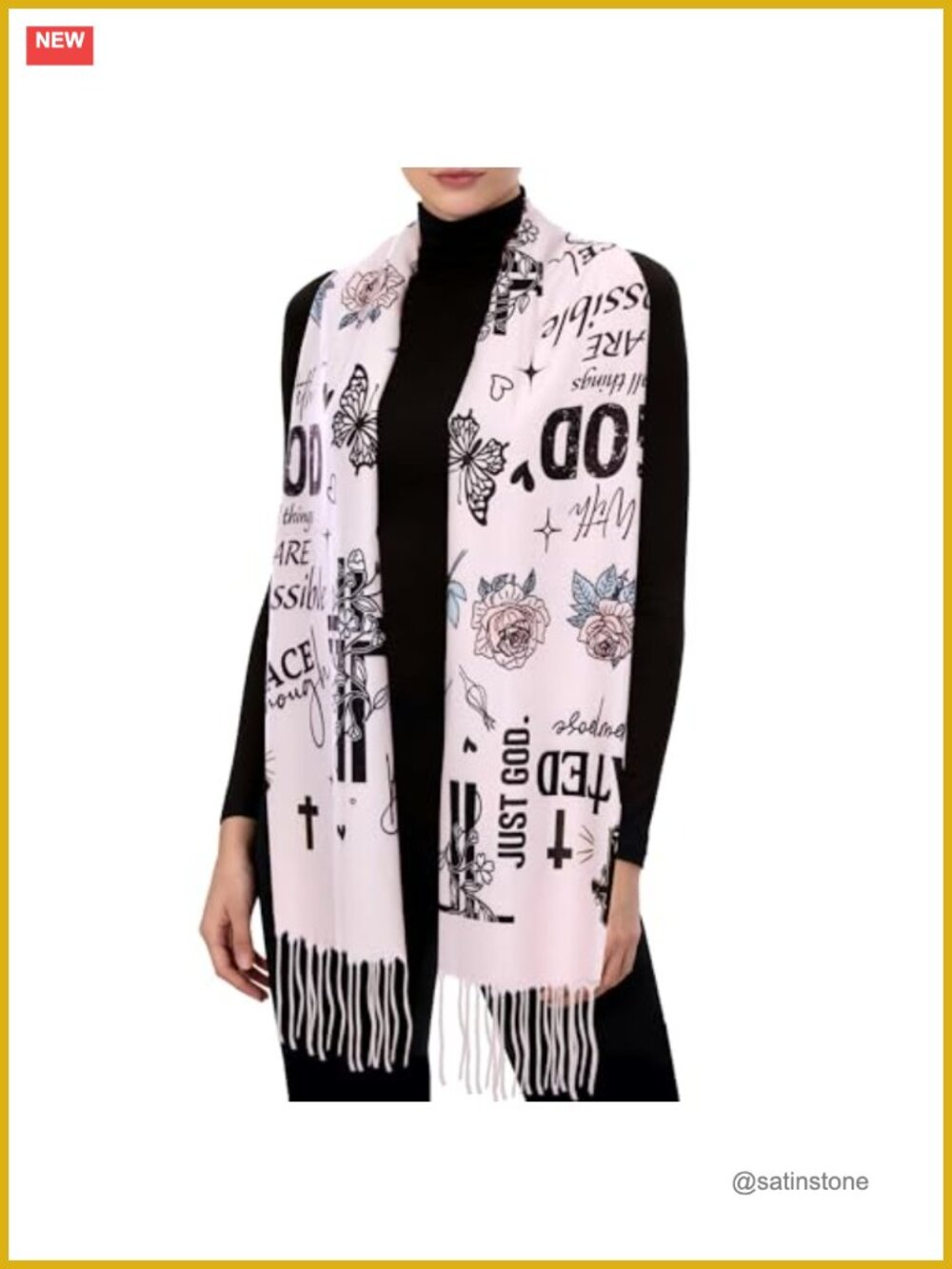 Prayer Shawl Wrap for Women Religious Christian Gift Bible Verse Pashmina